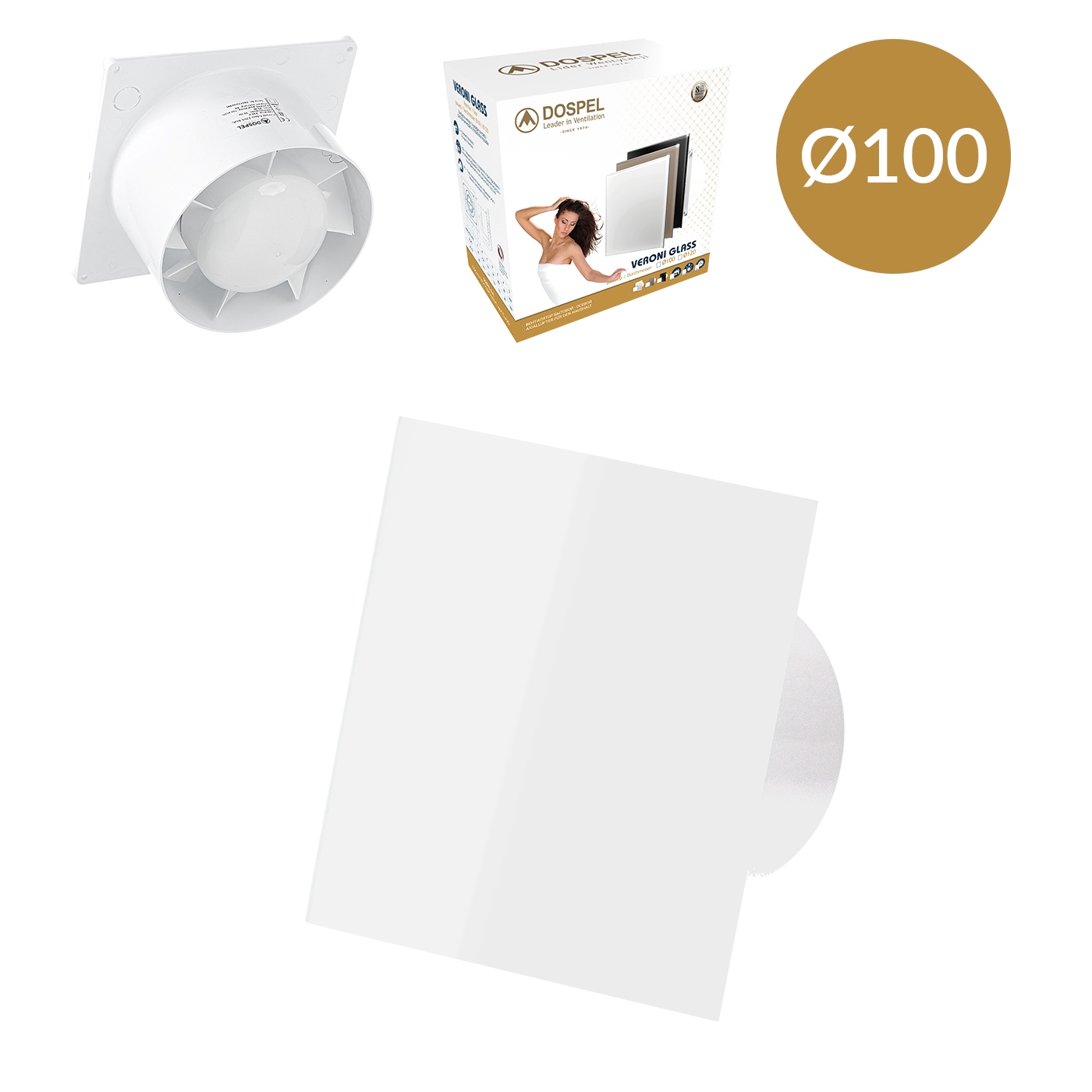 Dospel kúpeľňový ventilátor Kúpeľňový ventilátor 100 fi domáci tichý 100 mm